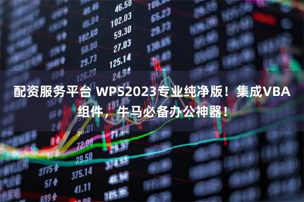 配资服务平台 WPS2023专业纯净版！集成VBA组件，牛马必备办公神器！